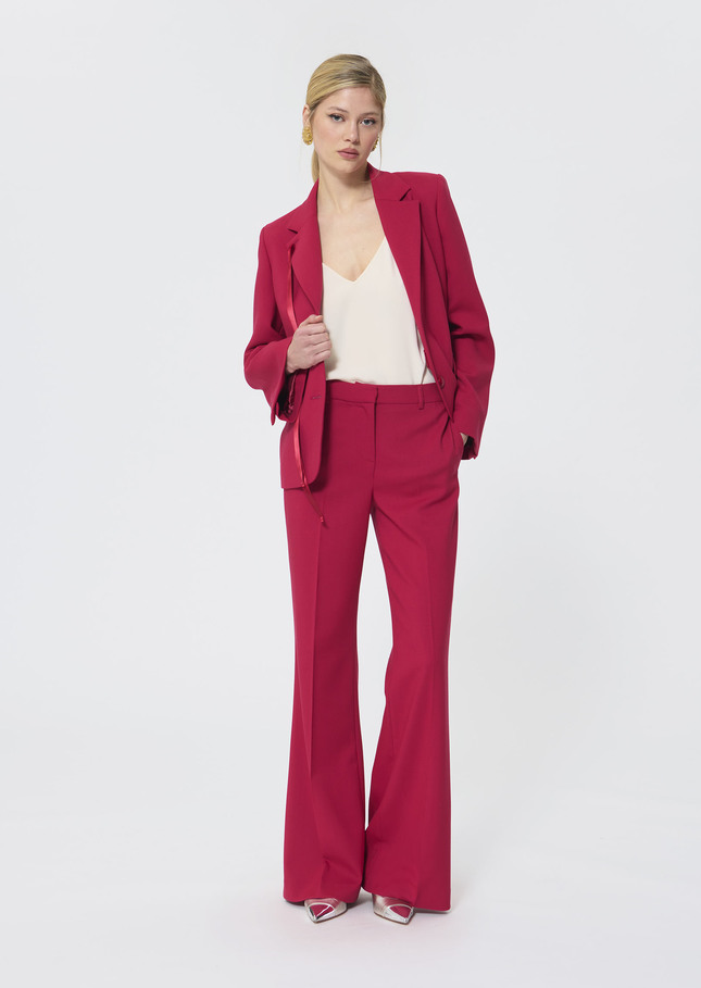 Patrice trousers red in cold wool Garnet TARA JARMON UK
