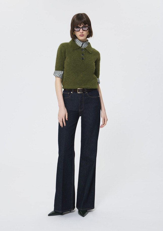 Paulino sweater green brushed alpaca Green TARA JARMON UK