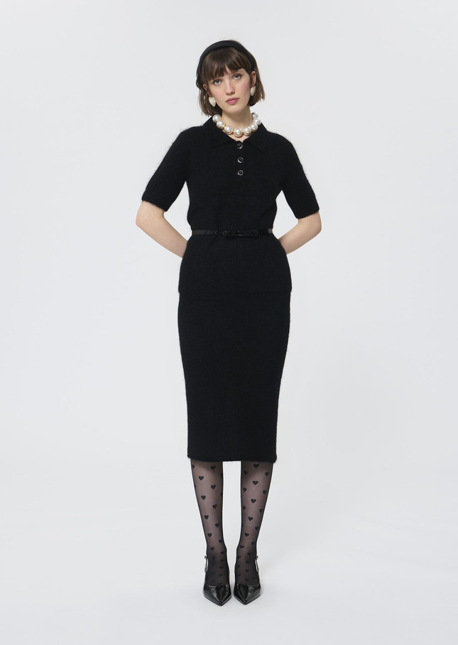 Paulino sweater black brushed alpaca Black TARA JARMON UK