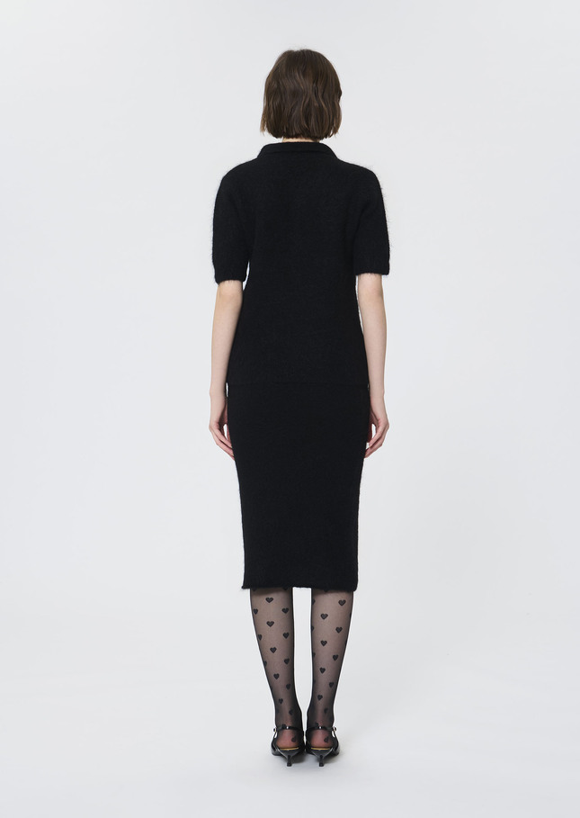 Paulino sweater black brushed alpaca Black TARA JARMON UK