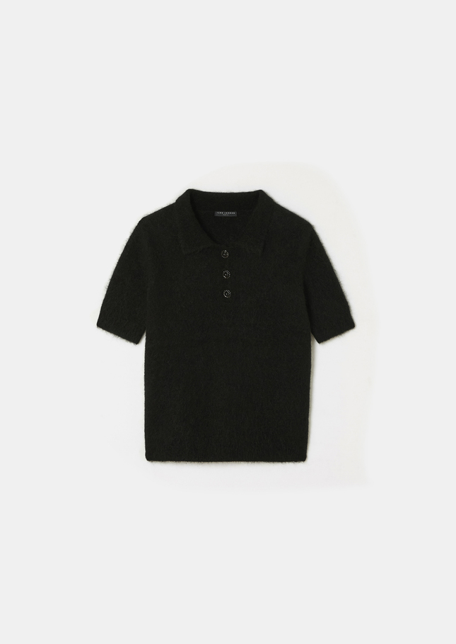 Paulino sweater black brushed alpaca Black TARA JARMON UK
