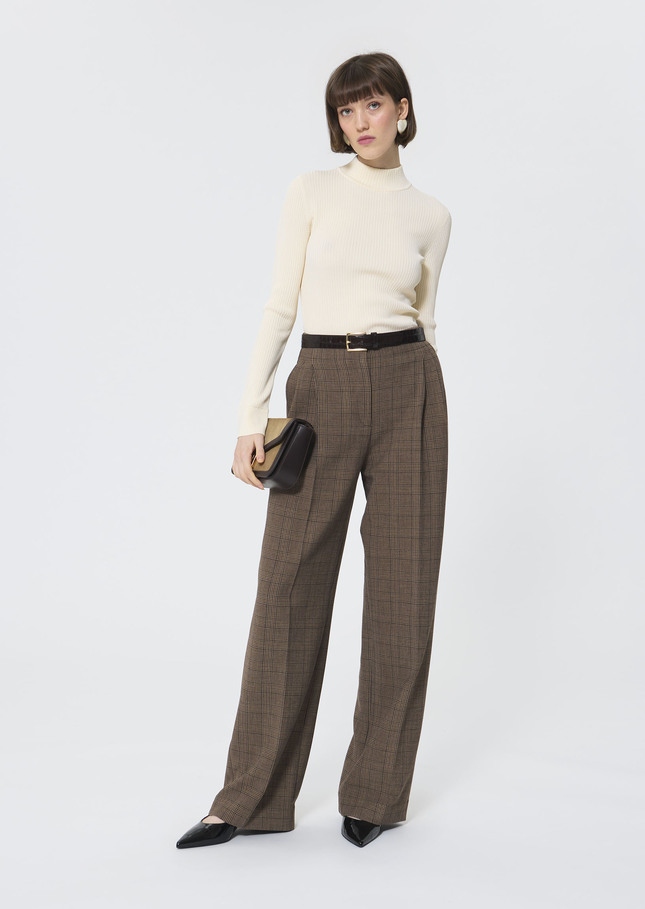 Prudie sweater ecru in extra-fine ribbed knit Off-white TARA JARMON UK