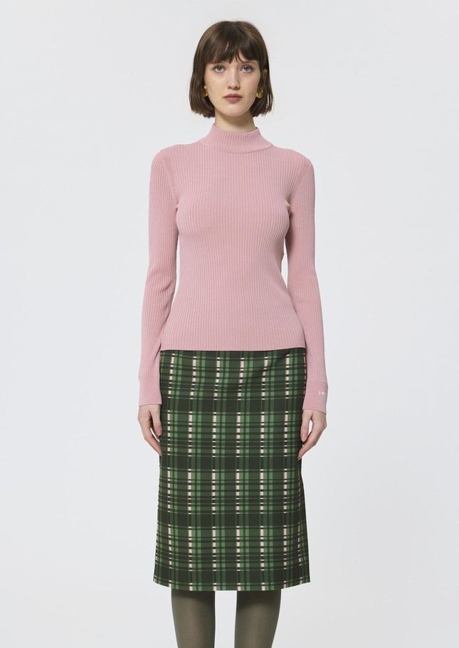 Prudie sweater pale pink extra-fine ribbed knit Blush TARA JARMON UK