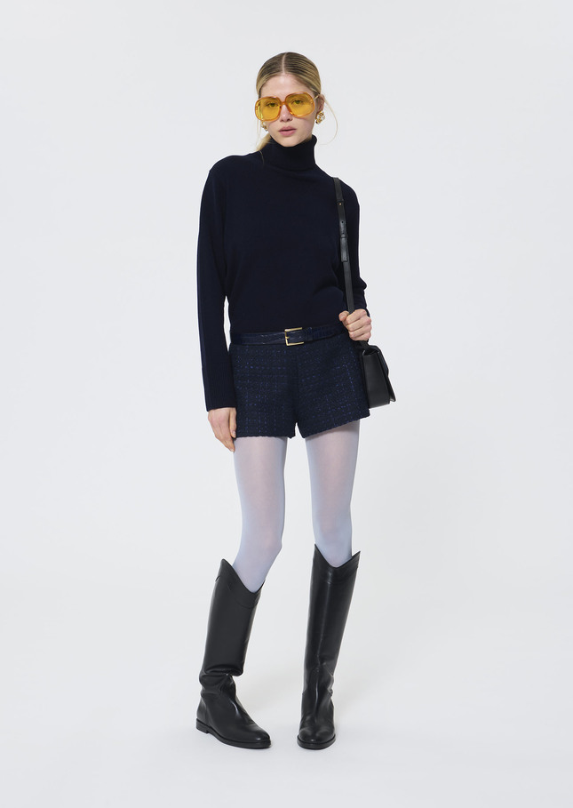 Palia sweater midnight blue merino and alpaca wool Night TARA JARMON UK