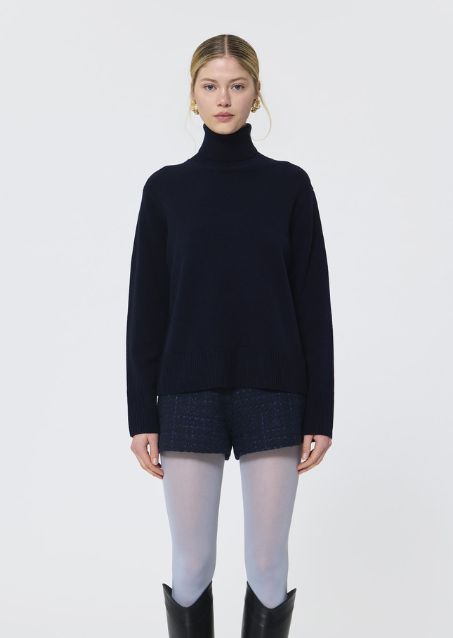 Palia sweater midnight blue merino and alpaca wool Night TARA JARMON UK
