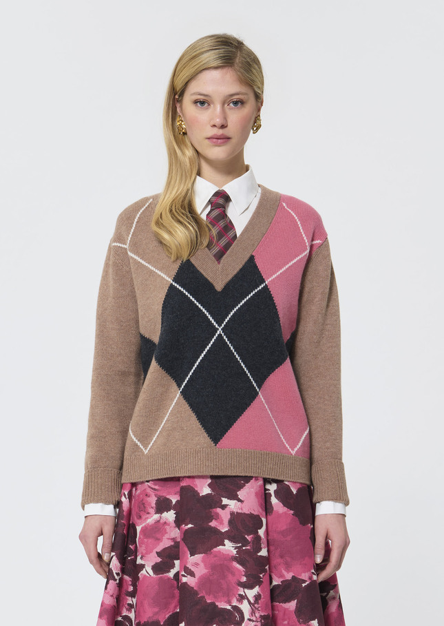 Primo Sweater taupe wool Taupe color TARA JARMON UK