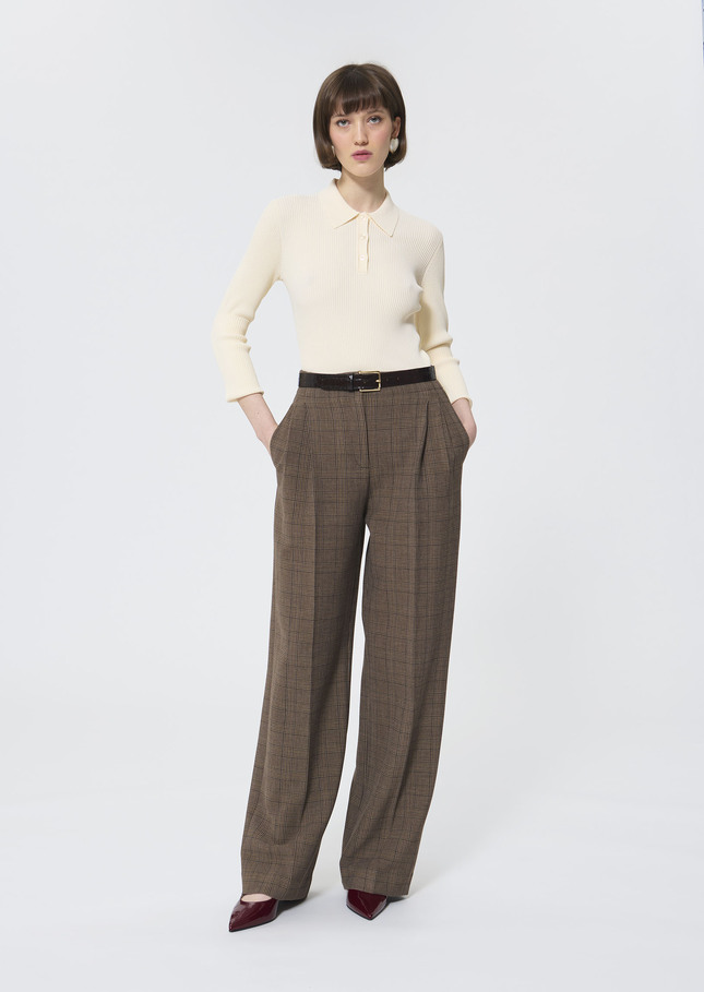 Priscilla Sweater ecru in extra-fine ribbed knit Off-white TARA JARMON UK
