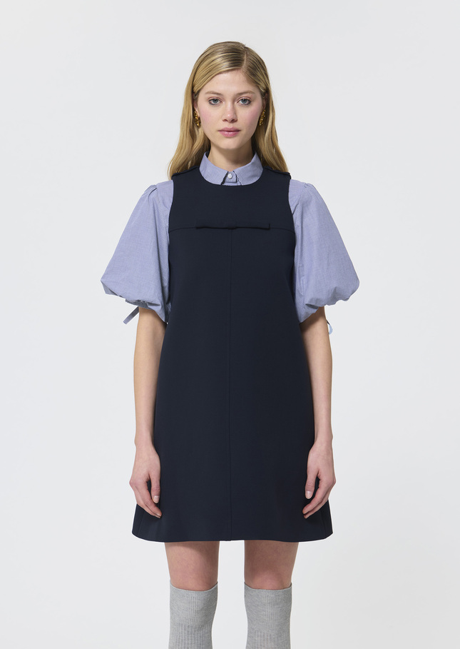 Roch Dress midnight blue double canvas Night TARA JARMON UK