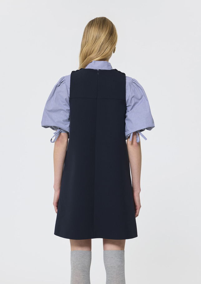 Roch Dress midnight blue double canvas Night TARA JARMON UK
