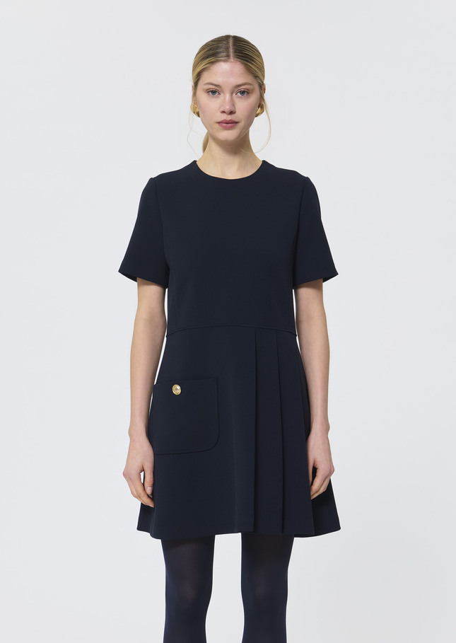 Rosella dress midnight blue crepe Night TARA JARMON UK
