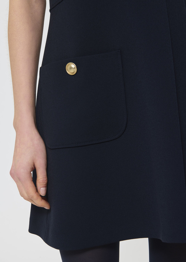 Rosella dress midnight blue crepe Night TARA JARMON UK