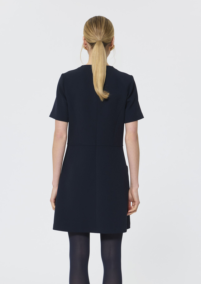 Rosella dress midnight blue crepe Night TARA JARMON UK