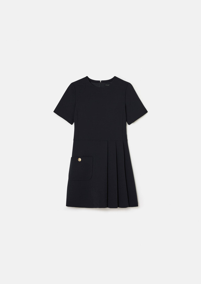 Rosella dress midnight blue crepe Night TARA JARMON UK