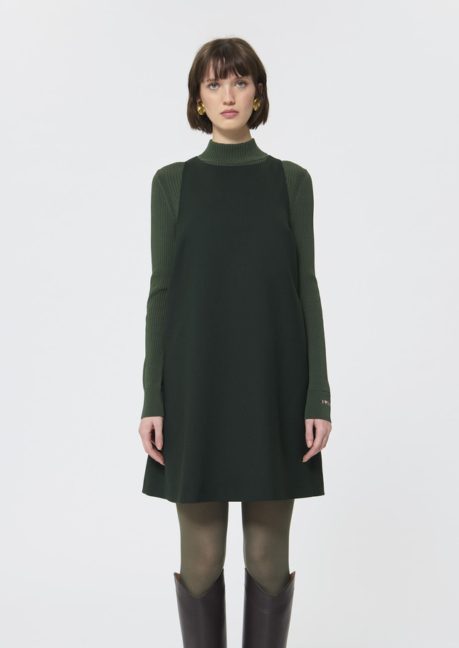Rosabel dress green flannel Vert anglais TARA JARMON UK