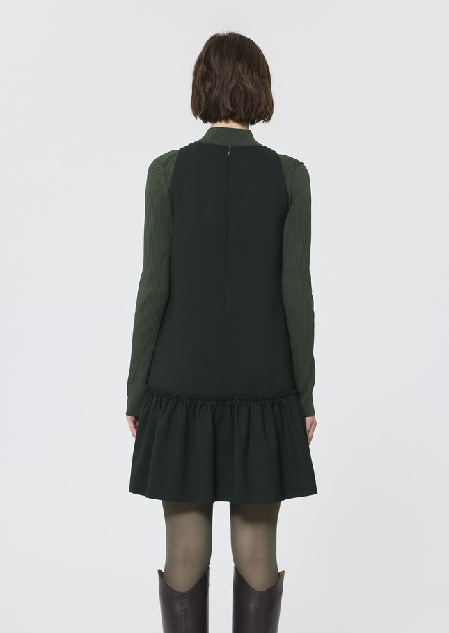 Rosabel dress green flannel Vert anglais TARA JARMON UK