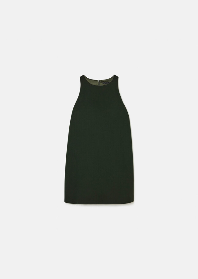 Rosabel dress green flannel Vert anglais TARA JARMON UK
