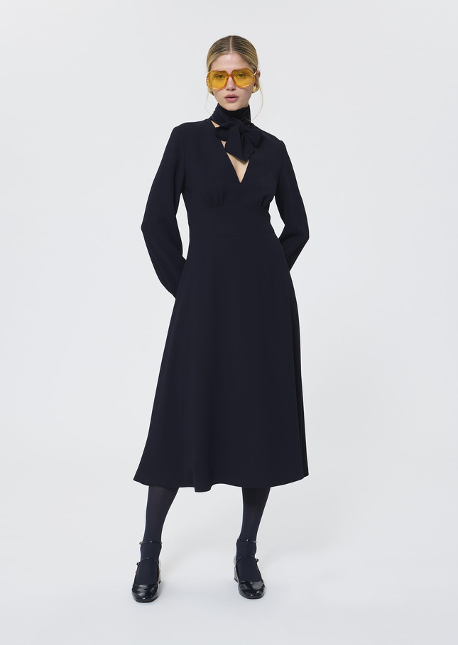 Rosalie Dress midnight blue crepe Night TARA JARMON UK