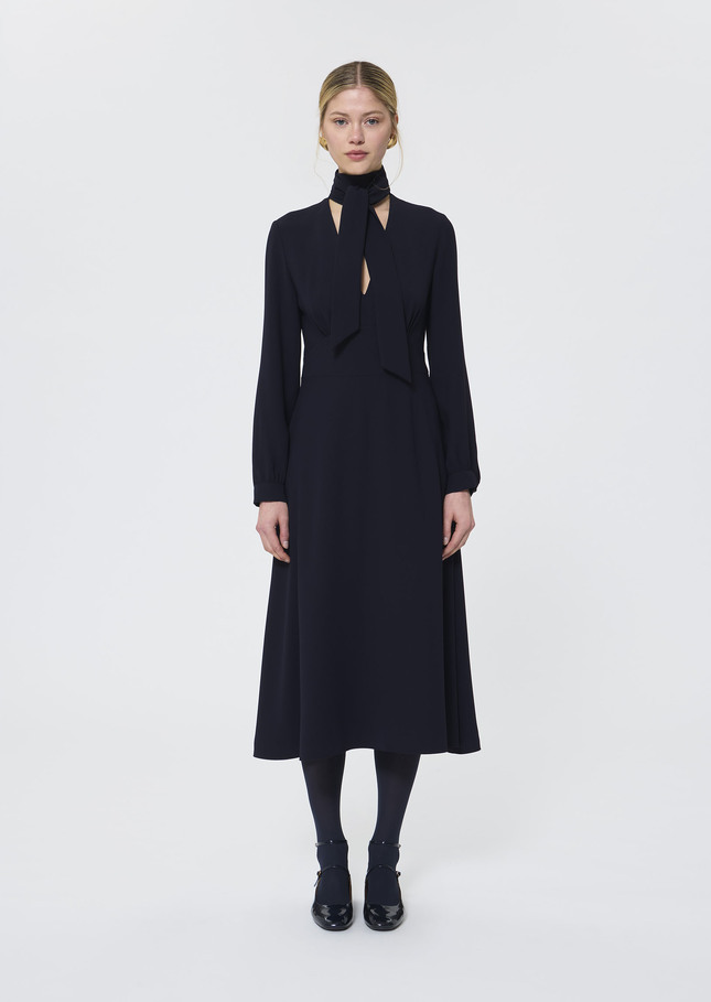 Rosalie Dress midnight blue crepe Night TARA JARMON UK