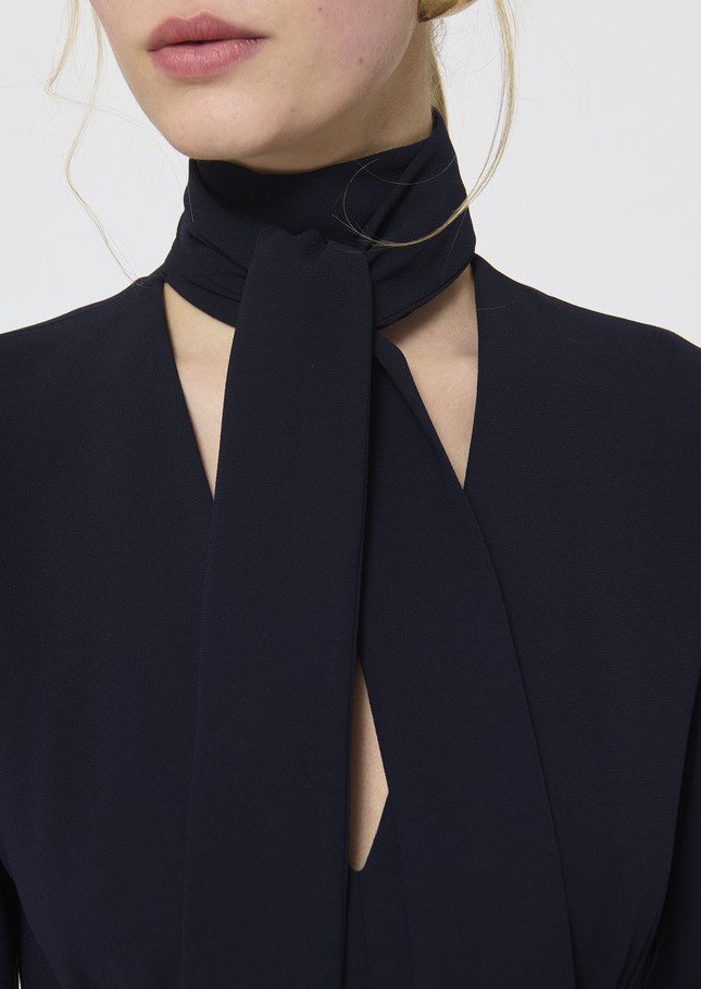 Rosalie Dress midnight blue crepe Night TARA JARMON UK