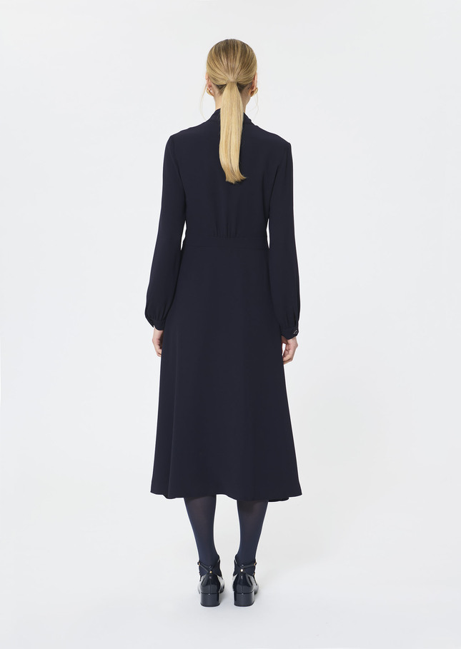 Rosalie Dress midnight blue crepe Night TARA JARMON UK