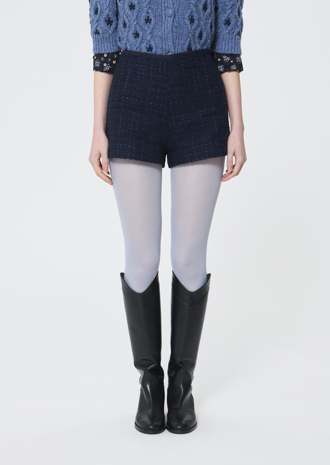 Sam shorts midnight blue iridescent tweed Night TARA JARMON UK