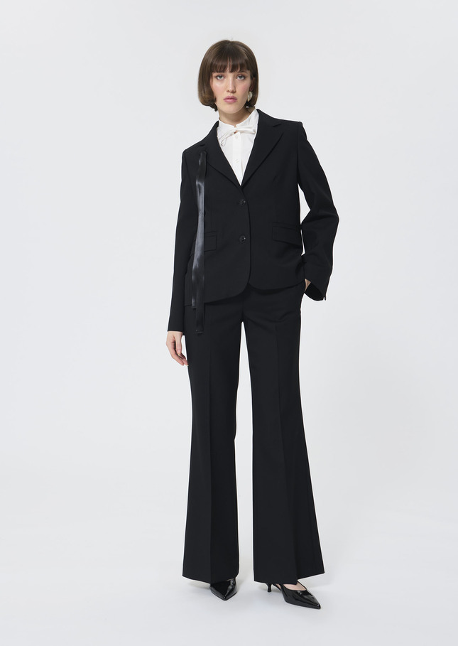 Vincent jacket black cold wool Black TARA JARMON UK