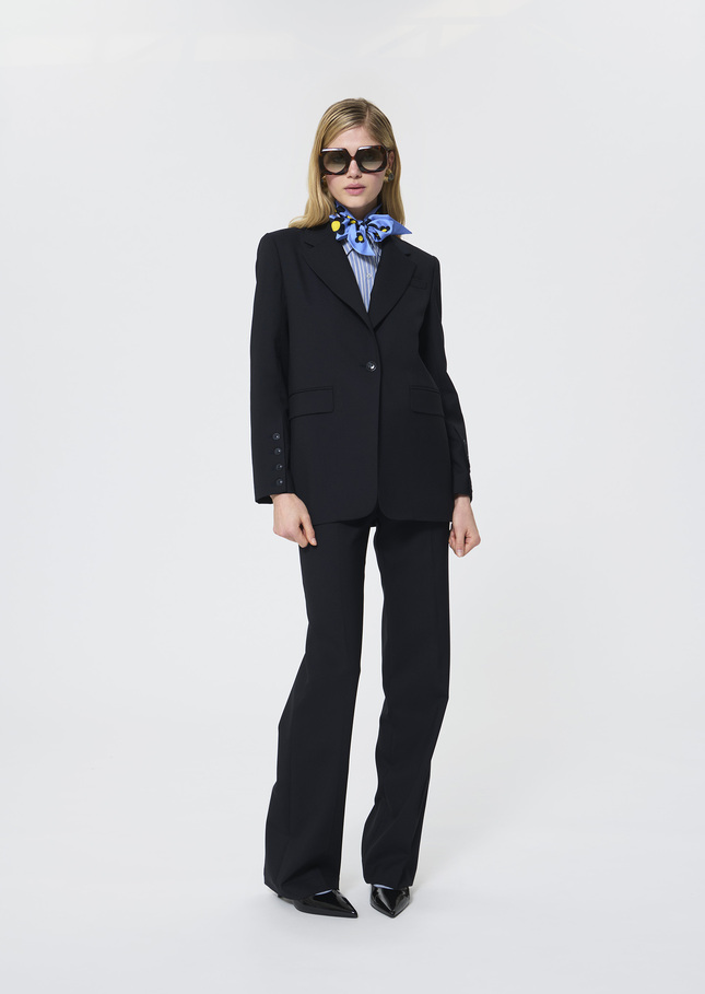 Virgil Jacket midnight blue in cold wool Night TARA JARMON UK