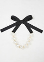 Bella Necklace ecru with large pearly beads Off-white TARA JARMON UK