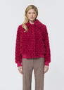 Bianca Jacket red faux fur boucle Garnet TARA JARMON UK