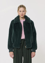 Bianca Jacket bottle green faux fur bouclé Green TARA JARMON UK
