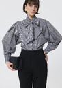 Candya shirt grey gingham patchwork poplin Charcoal TARA JARMON UK