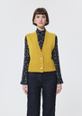 Gilles vest lemon yellow wool and alpaca Lemon yellow TARA JARMON UK