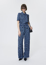 Pia Pants midnight blue with mini heart print Night TARA JARMON UK
