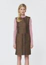 Rohane Dress beige leopard jacquard Nut brown TARA JARMON UK