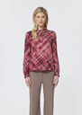 Tonio top pink plaid print Raspberry TARA JARMON UK