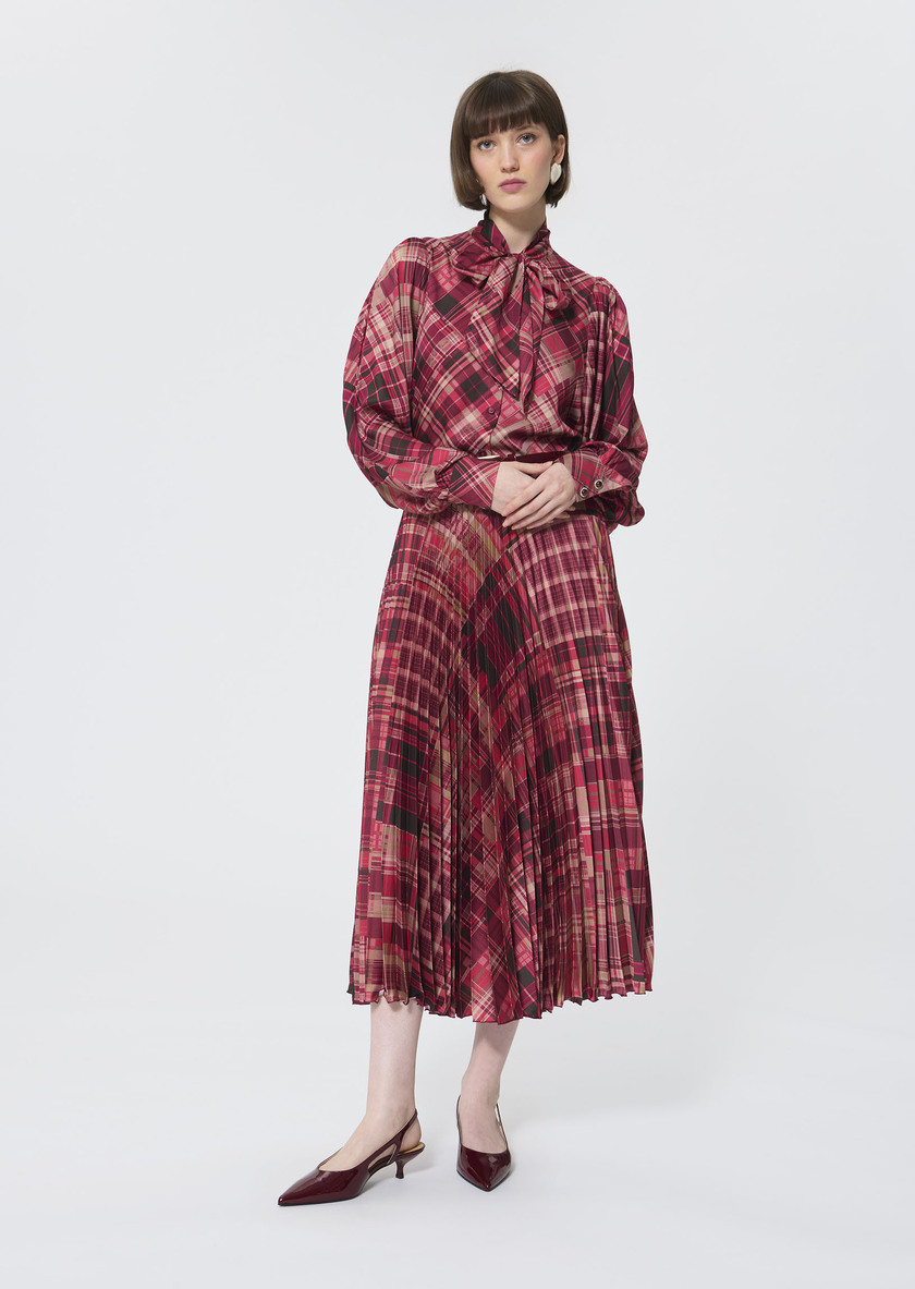 Candya shirt pink plaid print Raspberry TARA JARMON UK
