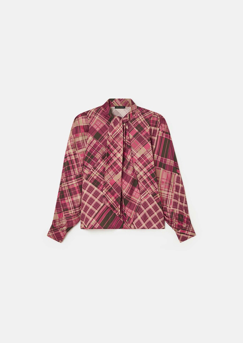 Candya shirt pink plaid print Raspberry TARA JARMON UK