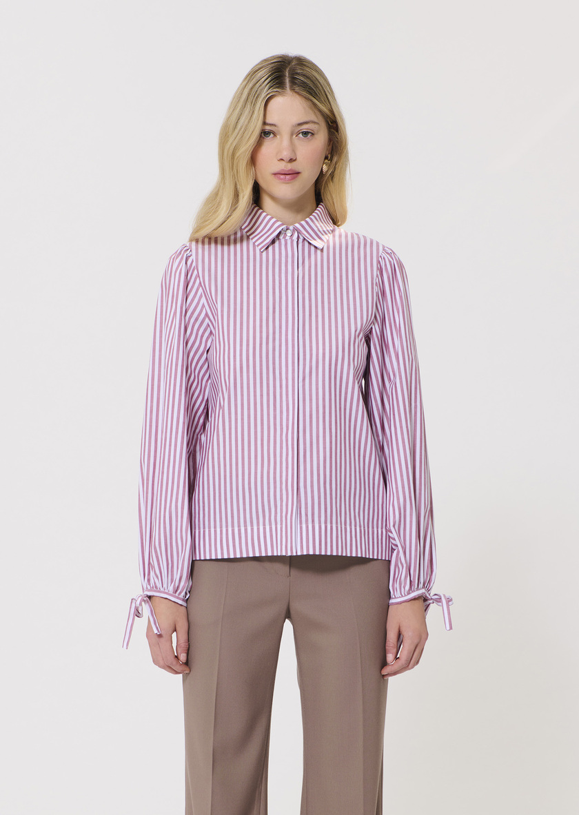 Calyette Shirt pink striped poplin Rosewood TARA JARMON UK
