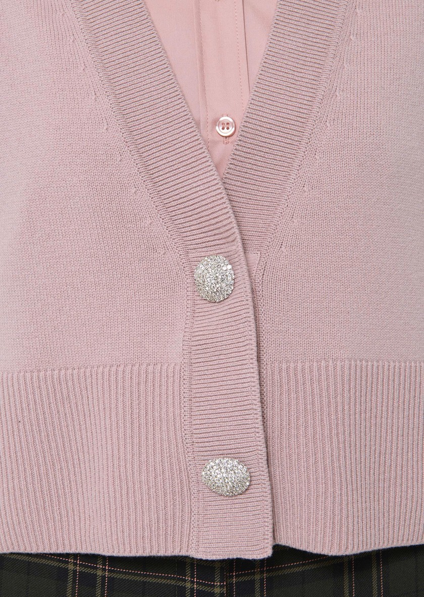 Gilles vest pale pink wool and alpaca Blush TARA JARMON UK