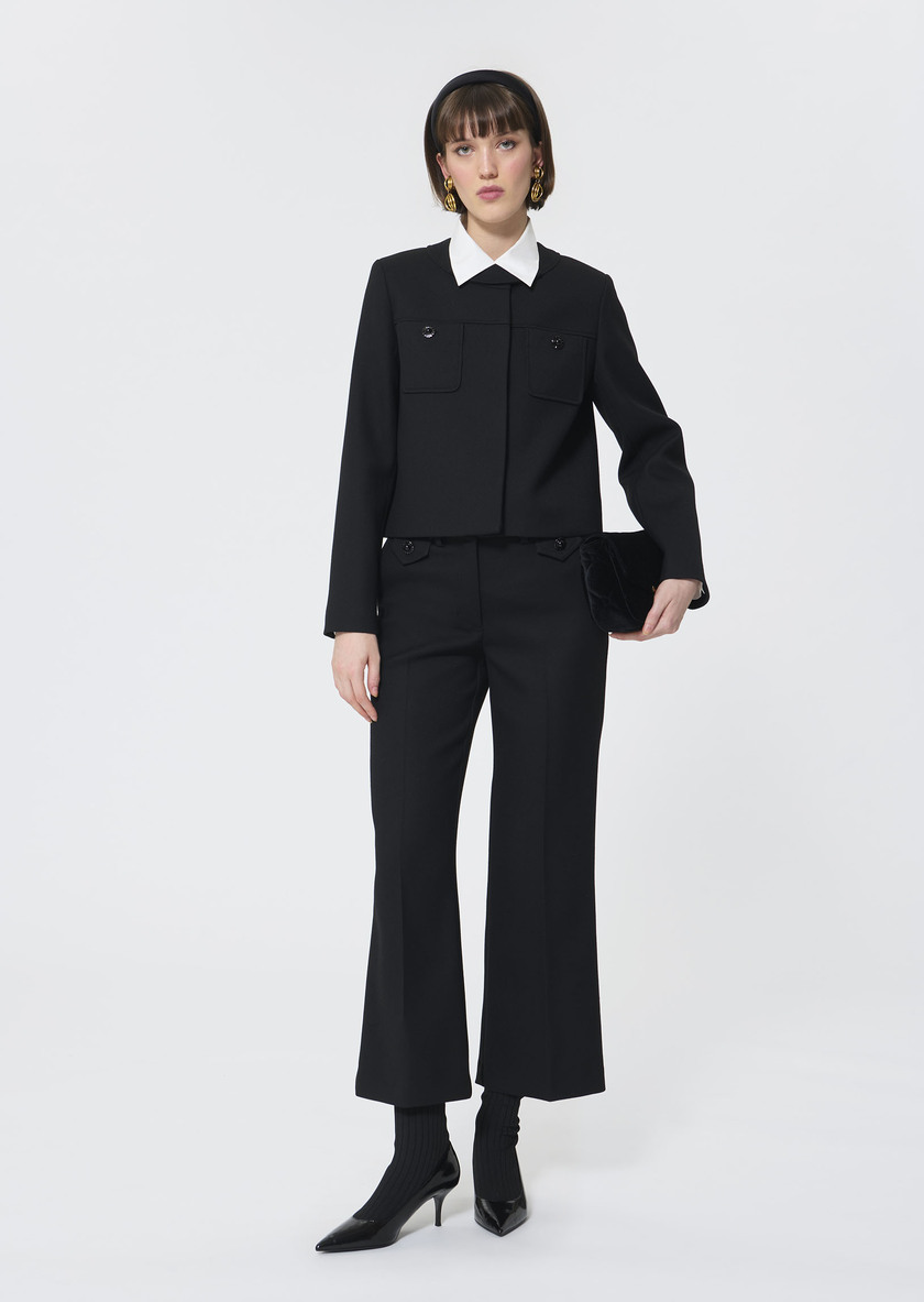 Patrick trousers black in compact canvas Black TARA JARMON UK
