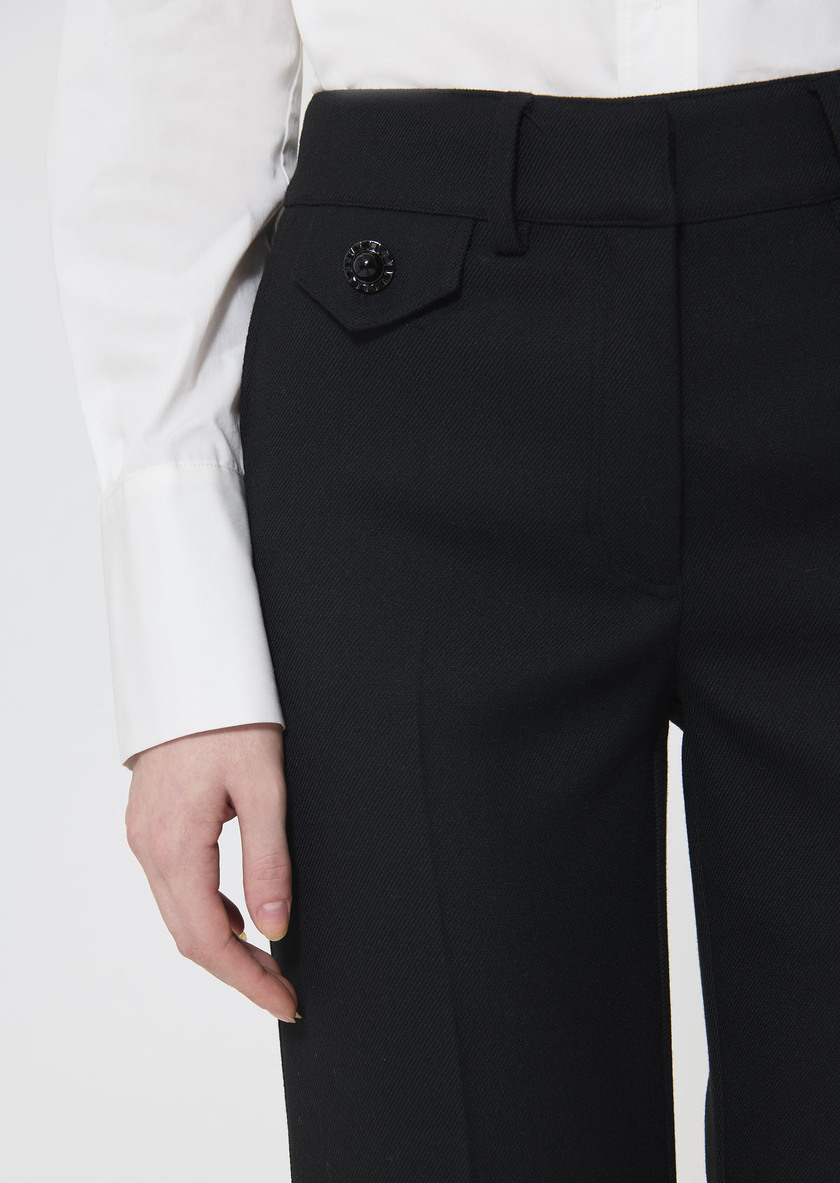 Patrick trousers black in compact canvas Black TARA JARMON UK