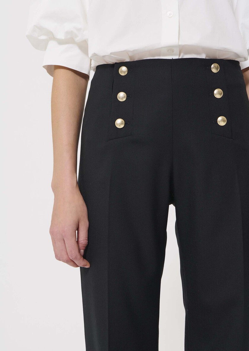 Pepino trousers black cold wool Black TARA JARMON UK