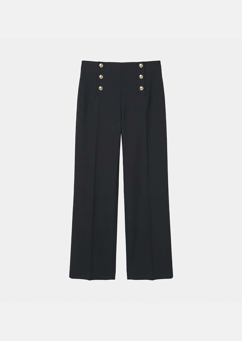 Pepino trousers black cold wool Black TARA JARMON UK