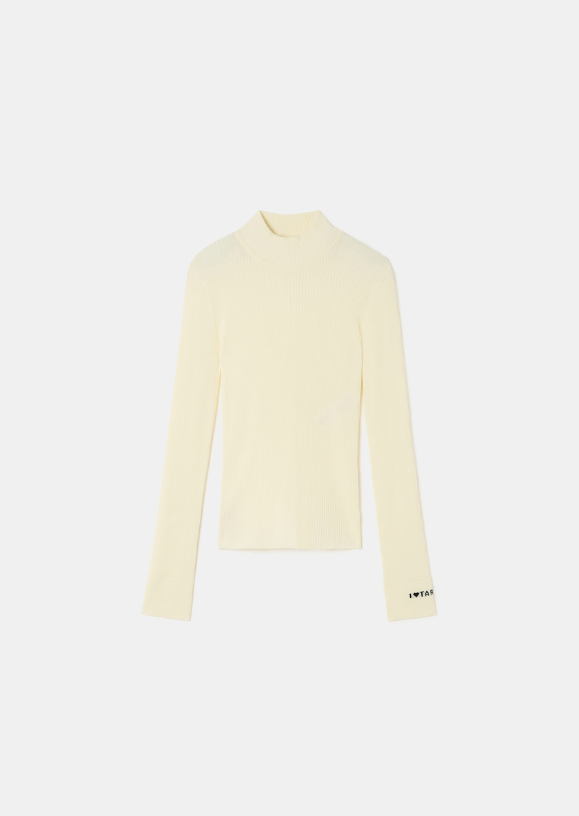 Prudie sweater ecru in extra-fine ribbed knit Off-white TARA JARMON UK