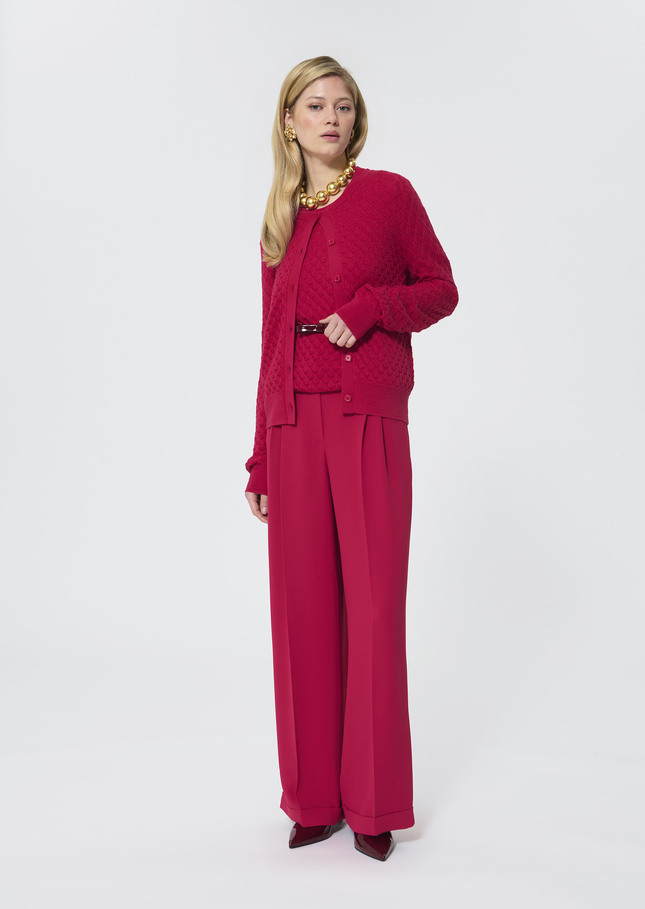 Gerty vest red merino wool Garnet TARA JARMON UK