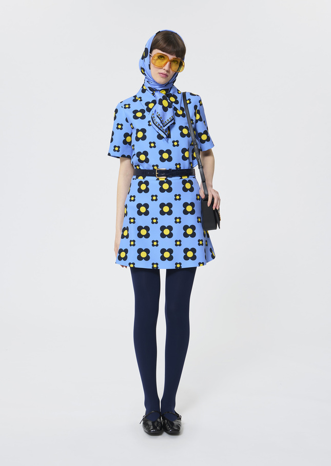 Jessy Skirt Sky blue floral print Horizon TARA JARMON UK