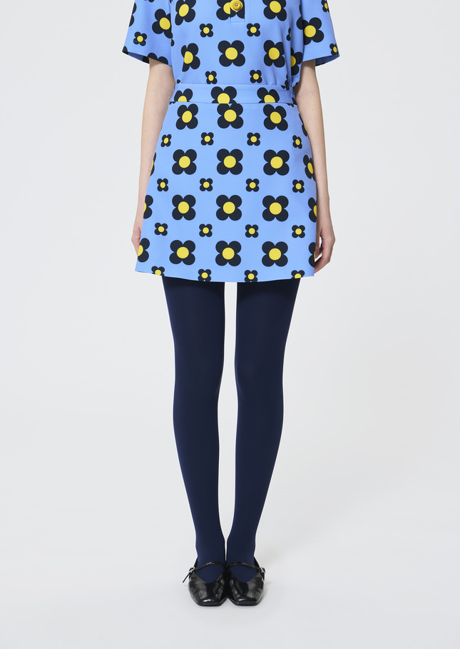 Jessy Skirt Sky blue floral print Horizon TARA JARMON UK