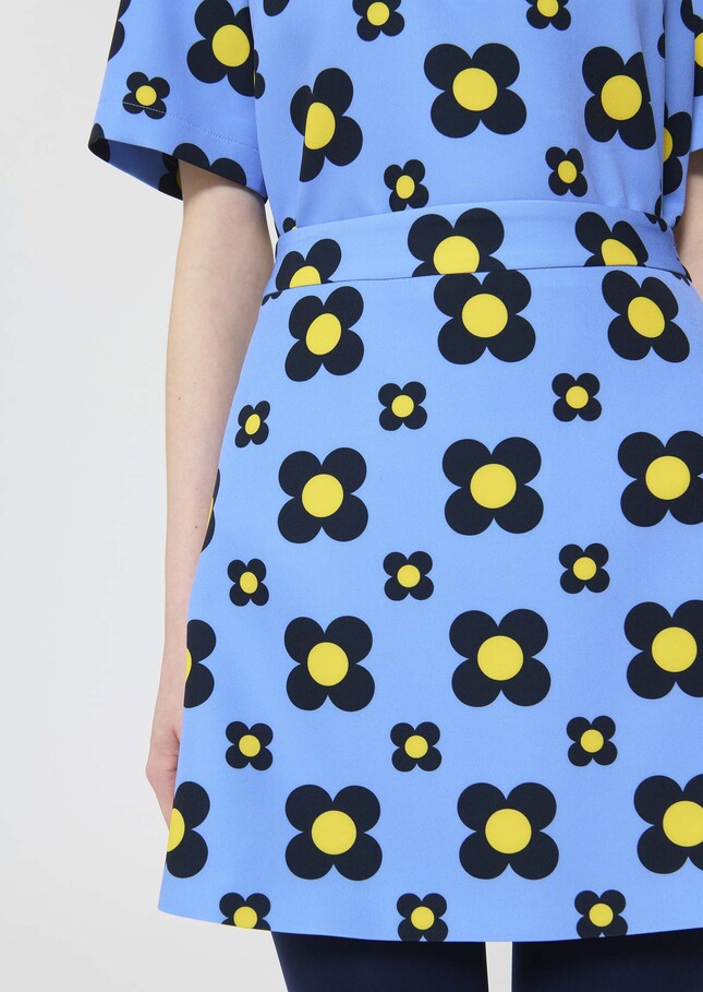 Jessy Skirt Sky blue floral print Horizon TARA JARMON UK