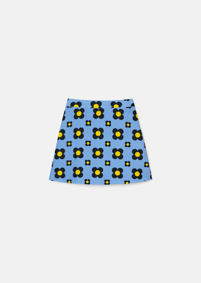 Jessy Skirt Sky blue floral print Horizon TARA JARMON UK