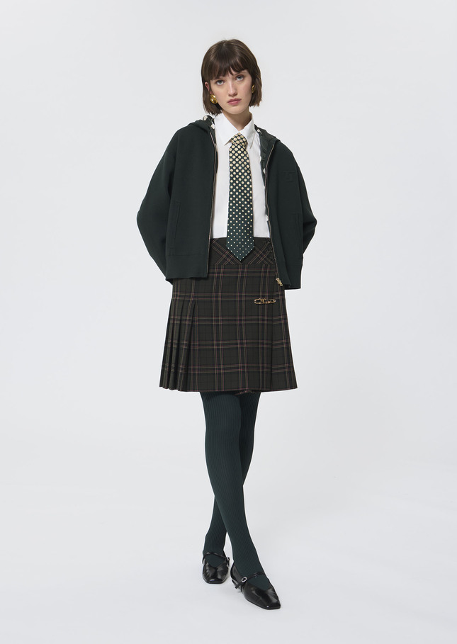 Jannie Skirt green checkered Vert anglais TARA JARMON UK